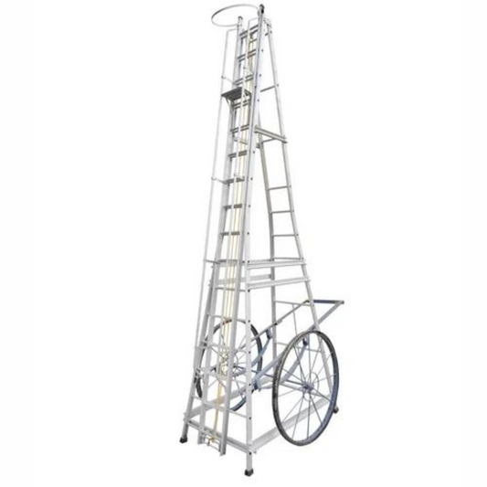 Aluminium Telescopic Tower Ladder (Big Wheel) Open Height