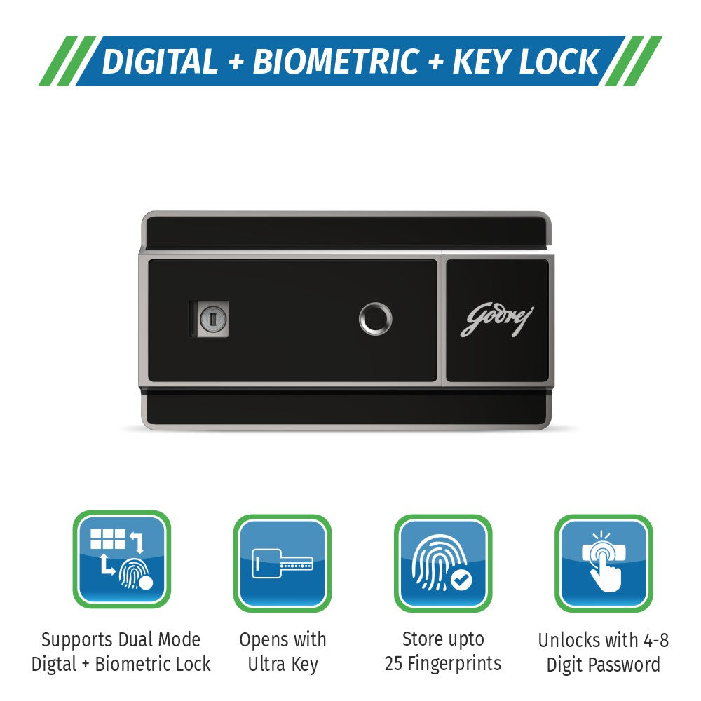 Godrej NX Advanced 160 L Digital+ Bio + Mechanical Home Locker